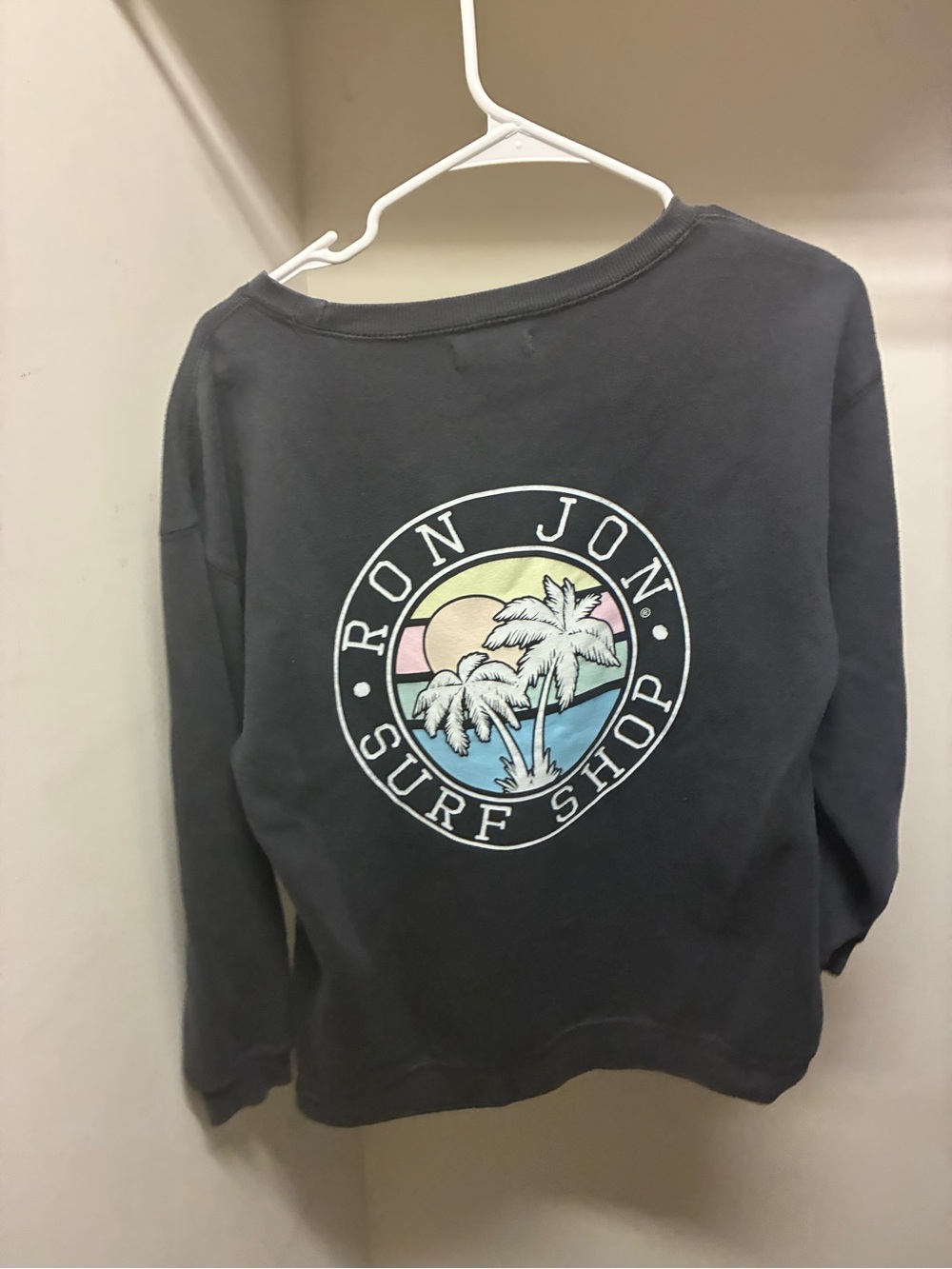 Ron Jon Surf Shop Women's Charcoal Graphic Pullover Sweatshirt